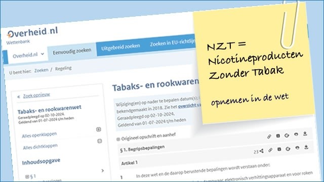 nicotineproducten zonder tabak opgenomen in tabakswet-1